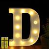 Honphier® - Lettere dell'alfabeto luminose con luci a LED, decorative, a batteria, per ricevimenti, feste, matrimoni, casa o bar (D)