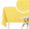KP HOME Tovaglia Cerata In PVC Con Floreale Motivo Retro Di Colore Sole Giallo e Bianco Con Finitura Liscia e Lucida Rettangolare 250 x 140 cm Plastica Vinilica Spessa Facile da Pulire