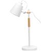BEL AIR HOME - Lampada da Scrivania Oslo, Braccio Articolabile, Struttura in Metallo e Legno, Portalampada E-27. Ideale come Compagno di Lettura in Camere da Letto e Salotti. (56x18x32 cm) (BIANCO)