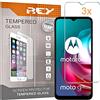 REY Pack 3X Pellicola salvaschermo per Motorola Moto G9 Play - G8 Power Lite - G30- G50 - G10- G10 Power - E7 Power - E7, Vetro temperato, di qualità Premium
