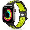 TOOB Cinturino per Apple Watch 45mm 44mm 42mm 41mm 40mm 38mm 49mm, Cinturino in Silicone Morbido e Traspirante per iWatch/Apple Watch Series 9 8 7 6 5 4 3 2 1 SE Ultra (42/44/45/49mm, Nero/verde)