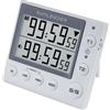NInE-ROnG Jayron - Timer a 2 canali, con orologio, timer da cucina, timer magnetico per conto alla rovescia, sveglia digitale con minuti e secondi, orologio digitale da tavolo, cronometro da cucina