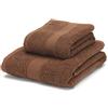 Boncasa - Set di asciugamani, 100% cotone pettinato (non rigenerato), filatura ad anello, 450 g/m2, morbidi al tatto (marrone, set da 2 pezzi)