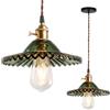 Chrasy E27 Vintage Lampade a Sospensione in Lampada a Soffitto in Vetro Industriale Vetro Plafoniera Retrò Lampade a Sospensione Lampadario per Sala Bar Ristorante Ufficio Retro(Verde)