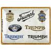 Nostalgic-Art Targhe Vintage, Triumph - Logo Evolution - Idea Regalo per Accessori per Moto, in Metallo, Design retrò per Decorazione, 30 x 40 cm