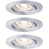 Paulmann 94297 Nova mini Plus lampada da incasso LED Coin rotonda orientabile incl. 3 faretti da incasso da 4 Watt dimmerabile alluminio tornito apparecchio da incasso alluminio bianco caldo 2700 K