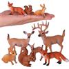 JOKFEICE Figure di animali 6 pezzi Statuette di animali del bosco in plastica, giocattoli educativi, decorazioni per torte regalo di Natale per bambini