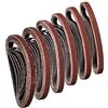Sruhrak Nastri Abrasivi 10 x 330 mm - 8 Ciascuno di Grane 40/60/80/120/180/240Carta Abrasiva per Levigatrice a Nastro, Ideale per Levigare,Limare,Affilare e Rimuovere Vernice/Legno (48 Pezzi)