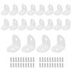 JatilEr 20 staffe angolari da 20 x 20 mm, staffe ad angolo retto a 90 gradi, staffe a L in metallo con 40 viti per il fissaggio di mobili in legno, colore: bianco