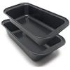 Space Home Del - Stampo per Pane in Acciaio Antiaderente - Teglia per Pane Rettangolari - Stampi per Pane - Cassetta per Pane - Stampo Dolci - Teglie Forno Rettangolari - Set di 2-30 Centimetri