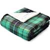 SOCHOW Coperta Plaid Matrimoniale in pile Sherpa, Coperta Plaid Doppio Strato Super Morbida Accogliente e Caldo per Divano, Letto, 150 x 200 cm Verde