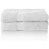 ALCLEAR Set di asciugamani in spugna assorbente in 100% cotone ecotessuto in 6 colori e 5 misure, colore: bianco, 2 teli doccia 70 x 140 cm