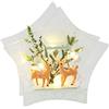 Flair Flower Portacandela Decorativo in Vetro con Cervo, con Rami di Abete, Lampada a LED, Decorazione Natalizia, Decorazione da Tavolo, Decorazione da Tavolo, Decorazione 3D