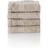 ALCLEAR Set di asciugamani in spugna assorbente, in 100% cotone ecotex, serie in 6 colori e 5 misure, colore: grigio argento, 4 asciugamani per ospiti 30 x 50 cm
