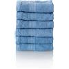 ALCLEAR Set di asciugamani in spugna assorbente in 100% cotone ecotessuto in 6 colori e 5 misure, colore: blu jeans, 6 asciugamani per il viso 30 x 30 cm