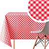 KP HOME Tovaglia Plastificata Rettangolare 200x140 cm, Tovaglia Cerata per Tavolo da 6 Posti, in PVC Facile da Pulire, Impermeabile, per Uso Interno ed Esterno, con Motivo a Quadretti Bianco e Rosso