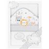 Interbaby Asciugamano con cappuccio per neonato ANIMALITOS in bianco e grigio - 560 g