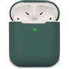 KOKOKA Custodia in Silicone Compatibile con AirPods 2 Custodia, Silicone Protettiva Case Cover per Airpods 2, LED Anteriore Visibile, Deep Green