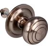 Amig - Pomello Mod 14 argento rotondo in ottone massiccio con finitura cromata opaca per porte esterne di ingresso | Diametro maniglia Ø61 mm · Altezza 72,5 mm | Include dado di fissaggio