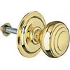 Amig - Pomello Mod 14 dorato rotondo in ottone massiccio lucido per porte esterne di ingresso | Diametro maniglia Ø61 mm · Altezza 72,5 mm | Facile da installare Include dado di fissaggio