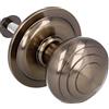 Amig - Pomello Mod 14 rotondo in ottone massiccio con finitura in pelle per porte esterne di ingresso | Diametro maniglia Ø61 mm · Altezza 72,5 mm | Facile da installare Include dado di fissaggio