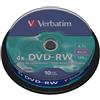Verbatim SCATOLA 10 DVD-RW SPINDLE 4X 4.7GB 120MIN. SERIGRAFATO [43552]