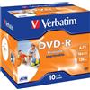 Verbatim SCATOLA 10 DVD-R J.CASE 16X 4.7GB 120MIN. WIDE PHOTO STAMP INK-JET [43521]