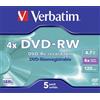 Verbatim DVD-RW vergine 4.7 GB Verbatim 43285 5 pz. Jewel case riscrivibile [43285]