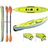 Tahe - Bic Sport Canoa Rigida Borneo Lime/Grey 107054 + 2 Pagaie Touring-1 Fissa TAHE / Bic Sport