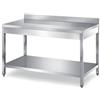 Ristotecno Tavolo inox con ripiano di fondo e alzatina - Prof. 70 [PRONTA CONSEGNA] - 200x70x85H