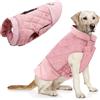 Idepet Cappotto per cani antivento Giacca invernale calda, Tuta da neve anti-neve Abbigliamento per cani per cani di taglia piccola e media con foro per imbracatura Blu Rosa Grigio