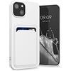kwmobile Custodia Compatibile con Apple iPhone 13 Cover - Back Case Cellulare con Slot Porta Carte - Morbida in Silicone TPU bianco