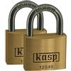 Kasp K12550D2 Lucchetto in ottone premium, 50 mm, confezione doppia