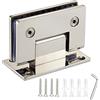 WANLIAN Cerniera robusta da 90° in acciaio inossidabile per bagno, cerniera per porta in vetro senza cornice, accessori per doccia, armadio in vetro fisso, vetrina (specchio, argento lucido)