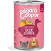 Edgard & Cooper Umido per Puppy Anatra e Pollo con Banana Mango e Piselli 400 g