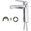 Grohe 23449002 Eurodisc Cosmopolitan Miscelatore Monocomando per Lavabo senza Astina a Saltarello, Taglia M, Cromo