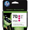 HP Confezione da 3 cartucce di inchiostro magenta originale DesignJet HP 712 da 29 ml
