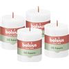 Bolsius Candela rustica a pilastro - colore bianco nuvoloso - confezione da 4 - lunga durata di 35 ore - decorazione d'interni - non profumata - cera vegana naturale