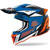 AIROH CASCO CROSS AIROH STRYCKER AXE ORANGE - BLUE MATT TAGLIA S