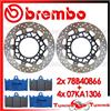 BREMBO Dischi Freno Anteriore BREMBO + Pastiglie C.C. per SUZUKI GSR 600 2006 2007 2008