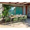 Nardi Garden Set tavolo Rio 210 con 8 sedie Doga Bistrot