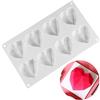 Ziyero 3D Diamante Forma Cuore Silicone Muffa 8 cavità DIY Cioccolato Stampo Durevole Facile Pulire Non tossico, per Natale, Decora Torte, Caramelle, Cioccolato, Cubetti di Ghiaccio ECC—Bianco