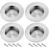 ZHANChen Inserto Scorrevole Maniglia Incasso in Acciaio Inox 304 Maniglie Rotonde con Viti Impugnatura Nascosta per Porta Armadio Estrae Cassetto Hardware 4pezzi