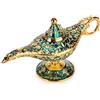 BTSKY Lampada magica di Aladino classica ed elegante, con confezione regalo, in raffinato stile vintage e retrò, decorazione centrotavola, per casa o ufficio , metallo, Green