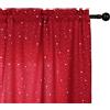 GIRASOLE HOME® Coppia Tende Semi Oscuranti Fantasia Stelline Argentate Tenda per Soggiorno Camera Cameretta Cucina e Interni 2 Pannelli con Tasca (Rosso, 70x238cm)