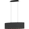 Eglo lampada a sospensione Marasales, lampada a sospensione a due | fiamme, tessuto in nero e metallo in ottone, lampada da tavolo da pranzo, lampada da soggiorno E27, L 78 cm