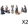 2X Resina Mensola Natività Figurine di Nascita di Gesù Religioso Da