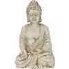 Relaxdays Buddha, Figura da Giardino, Resistente alle Intemperie, Buddha Seduto, Poliresina, HLP 17,5x10,5x7,5 cm, Crema