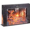 Ulmer Puzzleschmiede - Puzzle sole d'inverno - classico puzzle da 1000 pezzi - paesaggio della neve nella nostra casa - Caldi raggi solari, luce e ombre nella foresta invernale