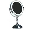 HIMRY Slim LED Specchio Cosmetico 8 Pollici 7X Ingrandimento, Luminosità Regolabile, Specchio da Tavolo Illuminato, Make Up Rasatura Bagno Specchio, Normale + 7X Zoom, KXD3136-7x